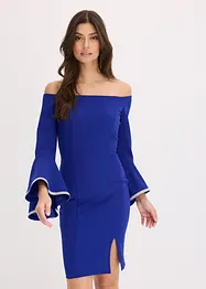 Robe col Bardot en crêpe texturé, bonprix
