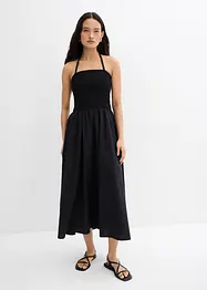 Robe longue à empiècement smocké, bonprix