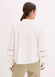 Chemisier avec lin et empiècements en crochet, bonprix