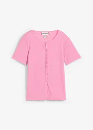 T-shirt texturé et boutonné, bonprix