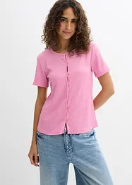 T-shirt texturé et boutonné, bonprix