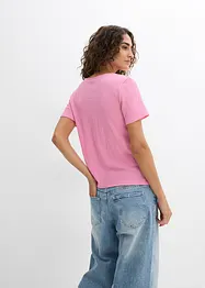T-shirt texturé et boutonné, bonprix