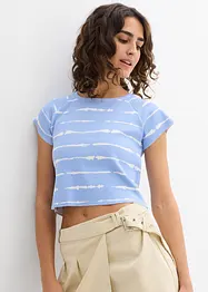 T-shirt court et côtelé, bonprix