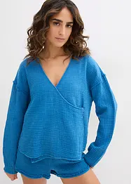 Blouse cache-cœur 100% coton, bonprix