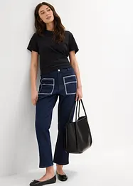Jean droit taille haute, raccourci, bonprix
