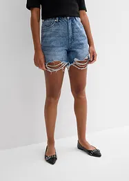 Short en jean taille haute, peu stretch, bonprix