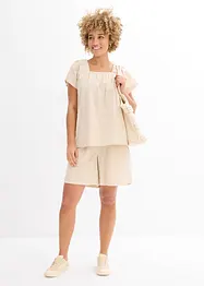 Short taille élastiquée en seersucker coton, bonprix