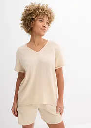 Tunique à manches courtes en gaze de coton, bonprix