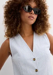 Veste sans manches en denim rayé, bonprix