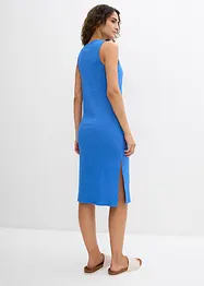 Robe fluide côtelée et fendue sur les côtés en viscose mélangée, bonprix