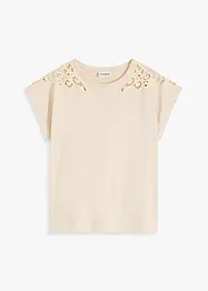 T-shirt avec détails en dentelle, bonprix