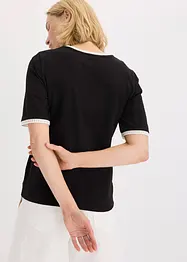 T-shirt à liserés en dentelle, bonprix