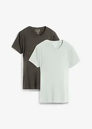 Lot de 2 T-shirts de grossesse et d'allaitement en coton, bonprix