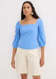 Blouse à manches bouffantes et détail smocké, bonprix
