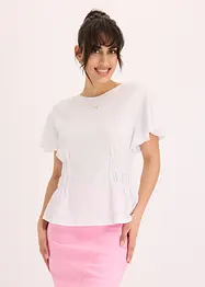 T-shirt en jersey crêpe avec smocks, bonprix