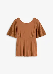 T-shirt à manches en dentelle, bonprix