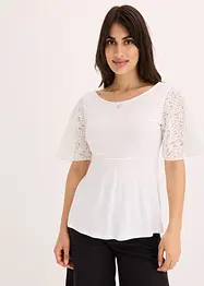 T-shirt à manches en dentelle, bonprix