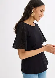T-shirt à manches en dentelle, bonprix