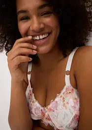 Soutien-gorge minimiseur à armatures avec broderies imprimées, bonprix