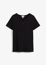 T-shirt col tunisien, 100% coton, bonprix