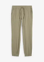 Pantalon jogger Regular en gaze de coton, Tapered, bonprix