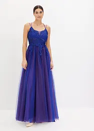 Robe longue en tulle délicat avec dentelle, bonprix