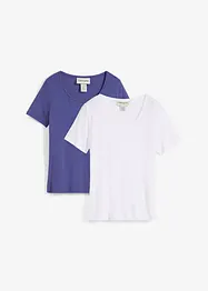 Lot de 2 T-shirts en viscose douce, bonprix
