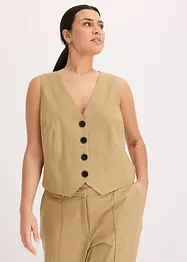 Gilet sans manches en lin majoritaire, bonprix
