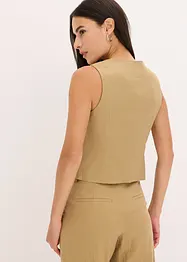 Gilet sans manches en lin majoritaire, bonprix