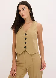 Gilet sans manches en lin majoritaire, bonprix