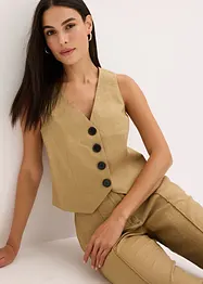 Gilet sans manches en lin majoritaire, bonprix