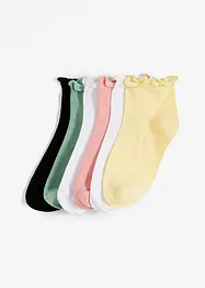 Lot de 6 paires de chaussettes basses à bord volanté, bonprix