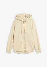 Sweat zippé à capuche avec élastique, bonprix
