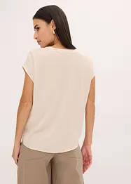 Blouse manches courtes en satin avec épaules descendues, bonprix