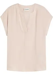 Blouse manches courtes en satin avec épaules descendues, bonprix