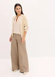 Blouse manches courtes en satin avec épaules descendues, bonprix