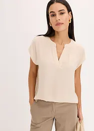 Blouse manches courtes en satin avec épaules descendues, bonprix