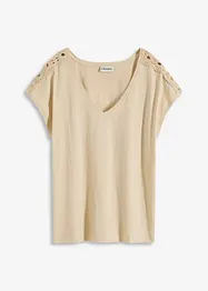 T-shirt à empiècements crochetés, bonprix