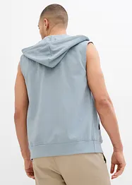 Sweat zippé à capuche sans manches en coton mélangé, bonprix