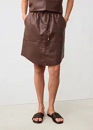 Jupe en cuir nappa d’agneau, bonprix