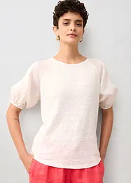 T-shirt en lin à manches ballon, bonprix