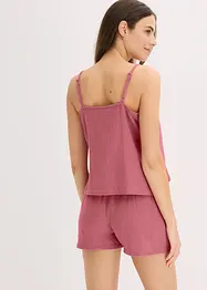 Pyjashort en gaze de coton avec top à fines bretelles, bonprix