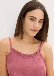 Pyjashort en gaze de coton avec top à fines bretelles, bonprix