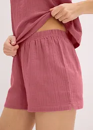 Pyjashort en gaze de coton avec top à fines bretelles, bonprix