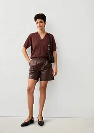 Polo en maille ajourée avec lin, bonprix