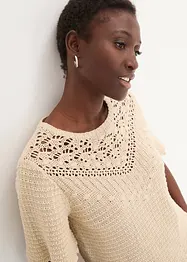 Pull ajouré avec lin, bonprix
