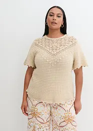 Pull ajouré avec lin, bonprix