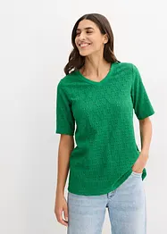 T-shirt en crêpe avec broderies anglaises, bonprix