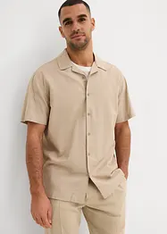 Chemise manches courtes en lin majoritaire, ample, bonprix