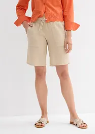 Bermuda en gaze de coton avec taille élastiquée, bonprix
